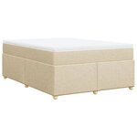 vidaXL Sommier à lattes de lit avec matelas Crème 140x190 cm Tissu
