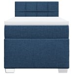 vidaXL Sommier à lattes de lit avec matelas Bleu 90x200 cm Tissu