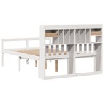 vidaXL Lit bibliothèque sans matelas blanc 160x200 cm bois pin massif