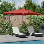 vidaXL Parasol Terre cuite 351 x 250 x 253 cm Polyester et Aluminium