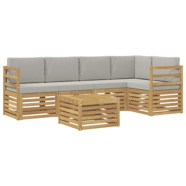 vidaXL Ensemble de canapés d'extérieur 6 pc Blanc et gris clair