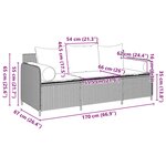 vidaXL Canapé de jardin avec coussins 3 places gris résine tressée