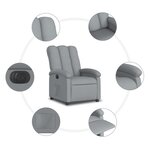 vidaXL Fauteuil inclinable électrique Gris clair Tissu