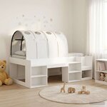 vidaXL Cadre de lit avec tunnel 3 Pièces Blanc Bois d'ingénierie