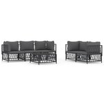 vidaXL Salon de jardin avec coussins 6 Pièces anthracite acier
