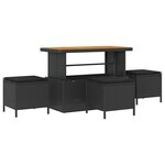 vidaXL Ensemble de canapé de jardin 9 pièces noir avec coussins en rotin synthétique et bois d'acacia