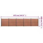vidaXL Ensemble de panneaux de clôture marron 872x186 cm WPC