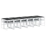 vidaXL Ensemble à manger de jardin avec coussins 13Pièces blanc textilène