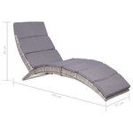 vidaXL Chaise longue pliable avec coussin Résine tressée Gris