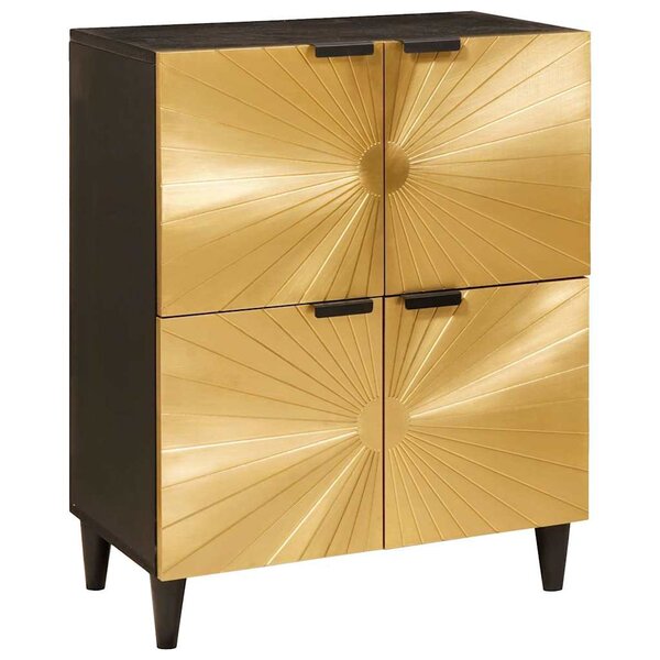 vidaXL Meuble d'appoint avec stockage Noir et or 60 x 33.5 x 75 cm