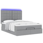 VidaXL Cadre de lit ottoman et matelas gris clair 140x190 cm tissu
