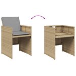 vidaXL Ensemble à manger de jardin et coussins 11 Pièces mélange beige