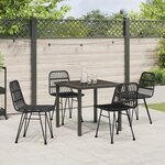 vidaXL Set de Salle à Manger de Jardin 5 Pièces Noir Poly Rattan