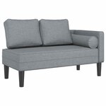vidaXL Chaise longue avec coussins gris clair tissu
