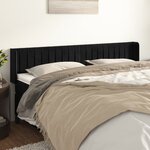 vidaXL Tête de lit avec oreilles Noir 203x16x78/88 cm Velours