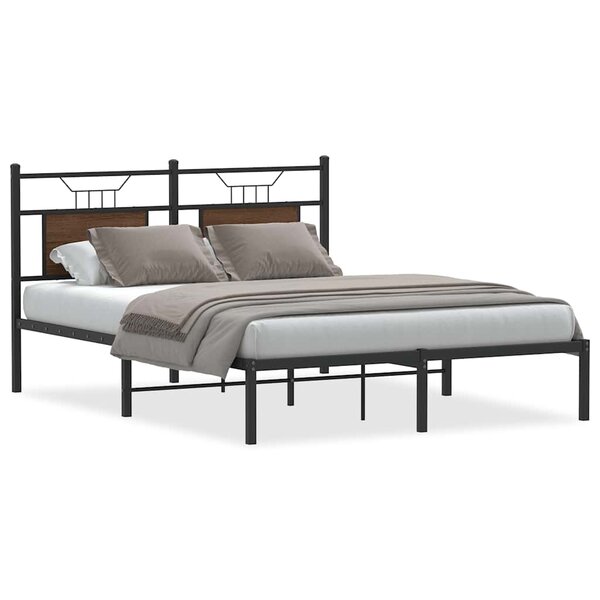 vidaXL Cadre de lit sans matelas chêne marron 140x200 cm