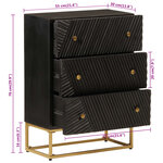 vidaXL Commode noir 55x30x76 cm bois massif de manguier et fer
