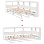 vidaXL Lit bibliothèque sans matelas blanc 75x190cm bois de pin massif