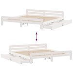 vidaXL Cadre de lit sans matelas blanc 200x200 cm bois massif de pin