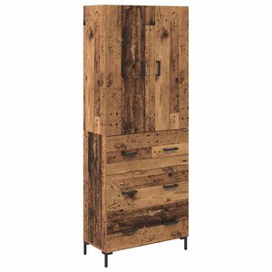 vidaXL Haut Armoire Bois Ancien 69 5 x 34 x 180 cm Bois d'ingénierie