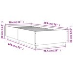 vidaXL Cadre de lit sans matelas sonoma gris 75x190 cm