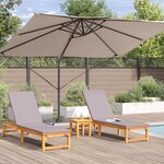 vidaXL Parasol Roma à Bras Déporté Taupe et Noir 352 x 251 x 260 cm