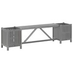 vidaXL Banc de jardin avec 2 jardinières 150 cm bois d'acacia gris
