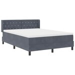 vidaXL Lit à ressorts avec matelas Gris foncé 200 x 160 cm Polyester