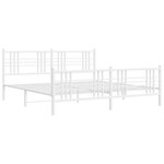 vidaXL Cadre de lit métal sans matelas et pied de lit blanc 193x203 cm