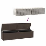 vidaXL Boîte de rangement de jardin marron 220x50x58 cm résine tressée