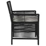 vidaXL Chaise d'Extérieur avec coussin 2 Pièces Noir et Crème polyrotin