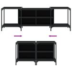vidaXL Meuble TV noir 153x37x50 cm bois d'ingénierie