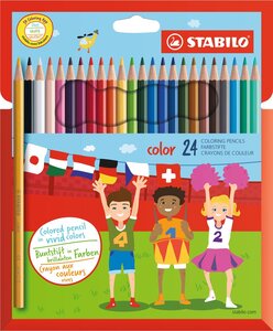 Etui de 24 Crayons de couleur COLOR Couleurs assorties x 6 STABILO