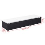 vidaXL Chaise longue avec coussin Résine tressée Noir