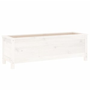 vidaXL Lit surélevé de jardin blanc 119 5x40x39 cm bois de pin massif