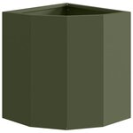 vidaXL Jardinière d'Angle Vert olive 30 x 30 x 35 cm Acier