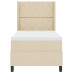 vidaXL Lit à ressorts avec matelas Crème 200 x 100 cm tissu