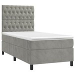 vidaXL Sommier à lattes de lit et matelas et LED Gris clair 90x200 cm