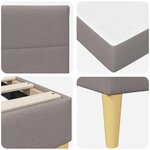 vidaXL Cadre de lit Taupe 120 x 200 cm Polyester