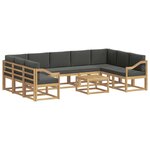 vidaXL Ensemble de canapés d'extérieur 10 pc Blanc et anthracite
