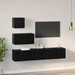 vidaXL Meuble TV mural 4 Pièces Chêne noir 80 x 30 x 30.5 cm
