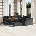 vidaXL Ensemble de canapé de jardin 13 Pièces Noir polyrotin
