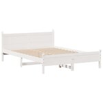 vidaXL Cadre de lit sans matelas blanc 120x190 cm bois de pin massif