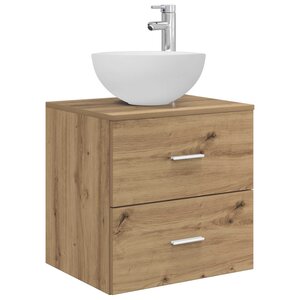vidaXL Vanité de lavabo mural Chêne artisanal 49 5 x 41 x 64 5 cm