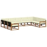 vidaXL Ensemble de canapés d'extérieur 9 pc Naturel et Crème