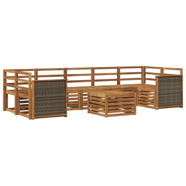 vidaXL Ensemble de canapés d'extérieur 8 Pièces Naturel