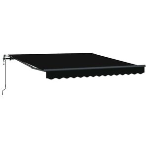 vidaXL Auvent Rétractable Noir 350 x 250 cm tissu
