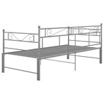 vidaXL Cadre de canapé-lit extensible sans matelas gris métal 90x200cm