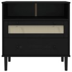 vidaXL Buffet SENJA aspect rotin noir 80x40x80 cm bois massif de pin
