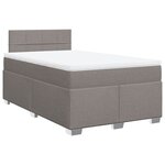 vidaXL Sommier à lattes de lit avec matelas taupe 120x190 cm tissu